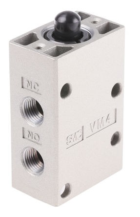 3/2 SMC manual control pneumatic valve, Basic Control Mechanism, 1/8 Rc, Aluminum Alloy Body