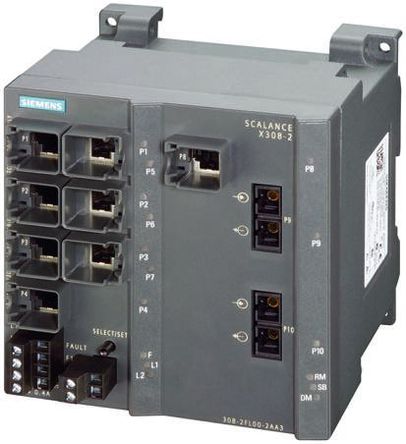 Siemens PLC I / O Module, 6GK5 308, 14 x In / Out, 24 Vdc, 125 (H) x 120 (W) x 123 (D) mm