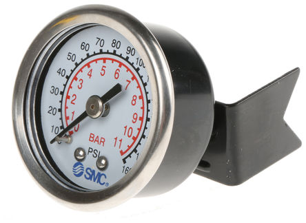 Positive analog pressure gauge SMC 4K8-10P Rear input 10bar 1bar 43mm R 1/8 1 → 10 bar