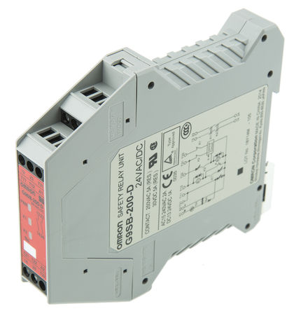 Relé de seguridad Omron G9SB200DACDC24, 2, 2 canales, Manual, 24 V ac / dc, 112mm, 100mm, 18mm, G9SB