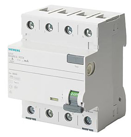RCD, 3P N, 80 A, Instantaneous, Trigger 30mA, DIN Rail Mounting