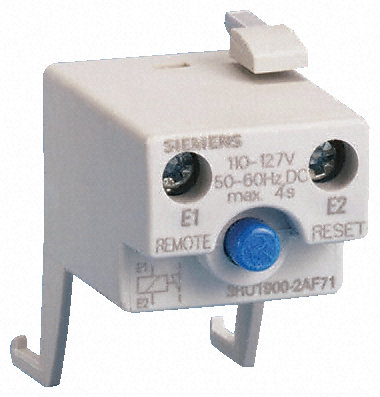 Circuit activation, Undervoltage release, for use with circuit breaker size S00, 400 Vac, Sirius, 3RV1