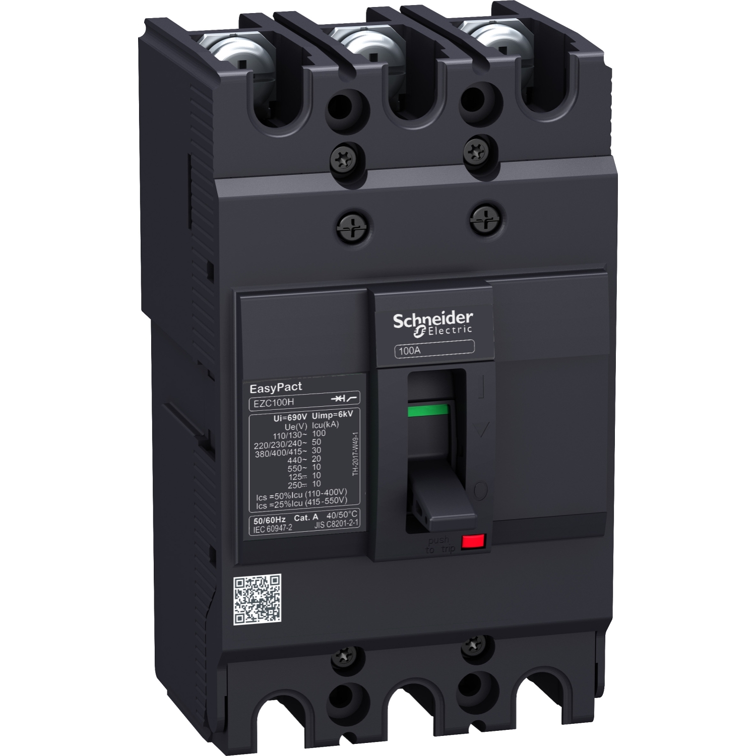EZC100N3015 Easypact EZC100 15A 3P 18kA fixed unregulated switch TMD unit