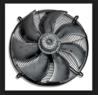 153540 FN050-4DK.4I.V7P1 Axial fan with sickle blades with guard grille for short bell mouth