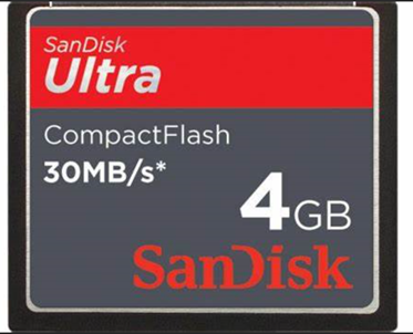 TARJETA COMPACT FLASH 4GB Fabricante: SANDISK Modelo: SANDISK ULTRA 4GB