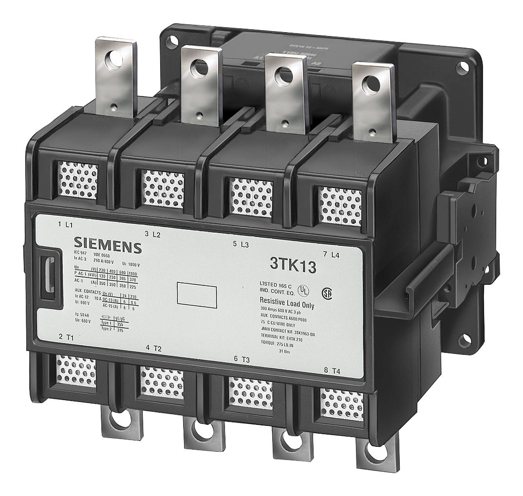 Siemens 3TK1742-0AP0 Contactor, AC-1, 4-pole, 1000 A, main contacts 4 NO, Auxiliary contacts 2 NO + 2 NC, AC operation 220...230 V AC