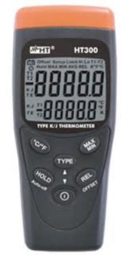 Digital Thermometer with Probe K / J HT Instruments HT300