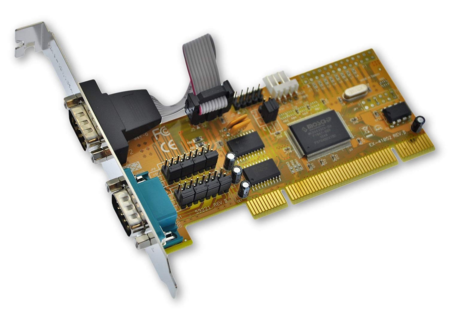 EXSYS Hochgeschwindigkeits-RS-232-Universal-PCI-Karte mit seriellem 2-Port EX-41052 (unterstützt 32-Bit-PCI oder 64-Bit-PCI-X-Bus)