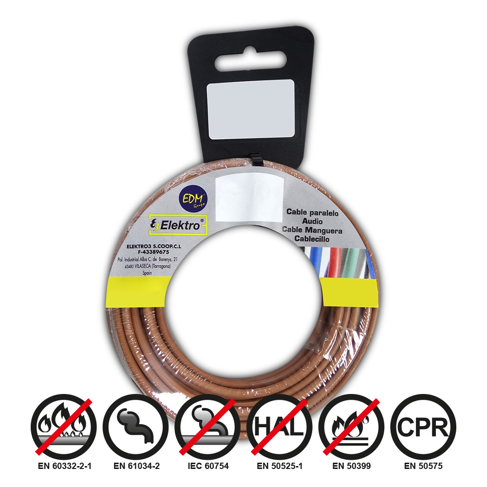 FLEXIBLE CABLE REEL 1,5MM BROWN 5M FREE-HALOGEN