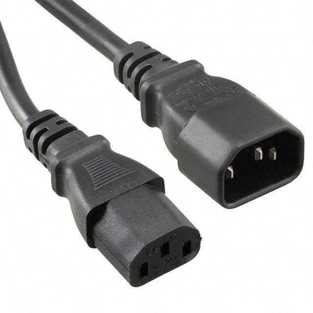 SCHURTER 6007.0212 Câble ; IEC C13 femelle,IEC C14 mâle ; 1m ; noir ; PVC ; 3x1mm2 ; 10A