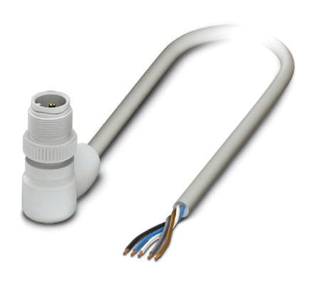 Cable y conector Phoenix Contact, M12, 5 contactos, 1.5m, Macho
		