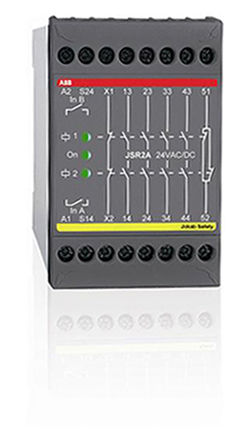 ABB 2TLA010027R0100 1, 4, 2-Channel Safety Relay Expansion Unit, Automatic, 24V ac / dc, 120mm, 74mm